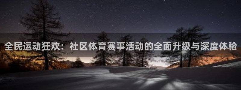 全民运动狂欢：社区体育赛事活动的全面升级与深度体验